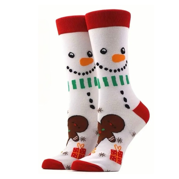 Christmas Socks - Unisex Crew Socks Featuring Smowman, NEW - Picture 5 of 7